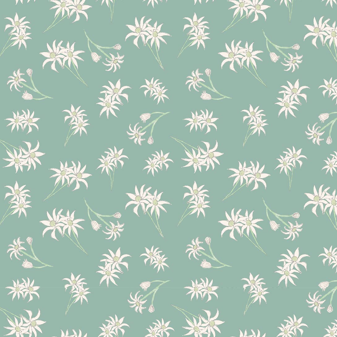 Flannel Flowers on Green