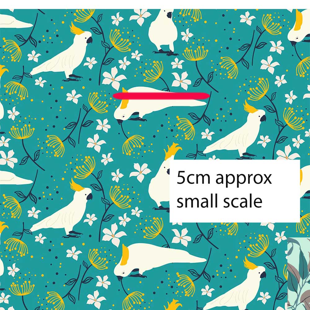 Cockatoo fabric Aqua