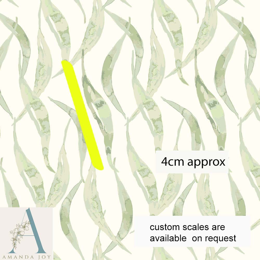 Eucalyptus Leaves Cream & Green