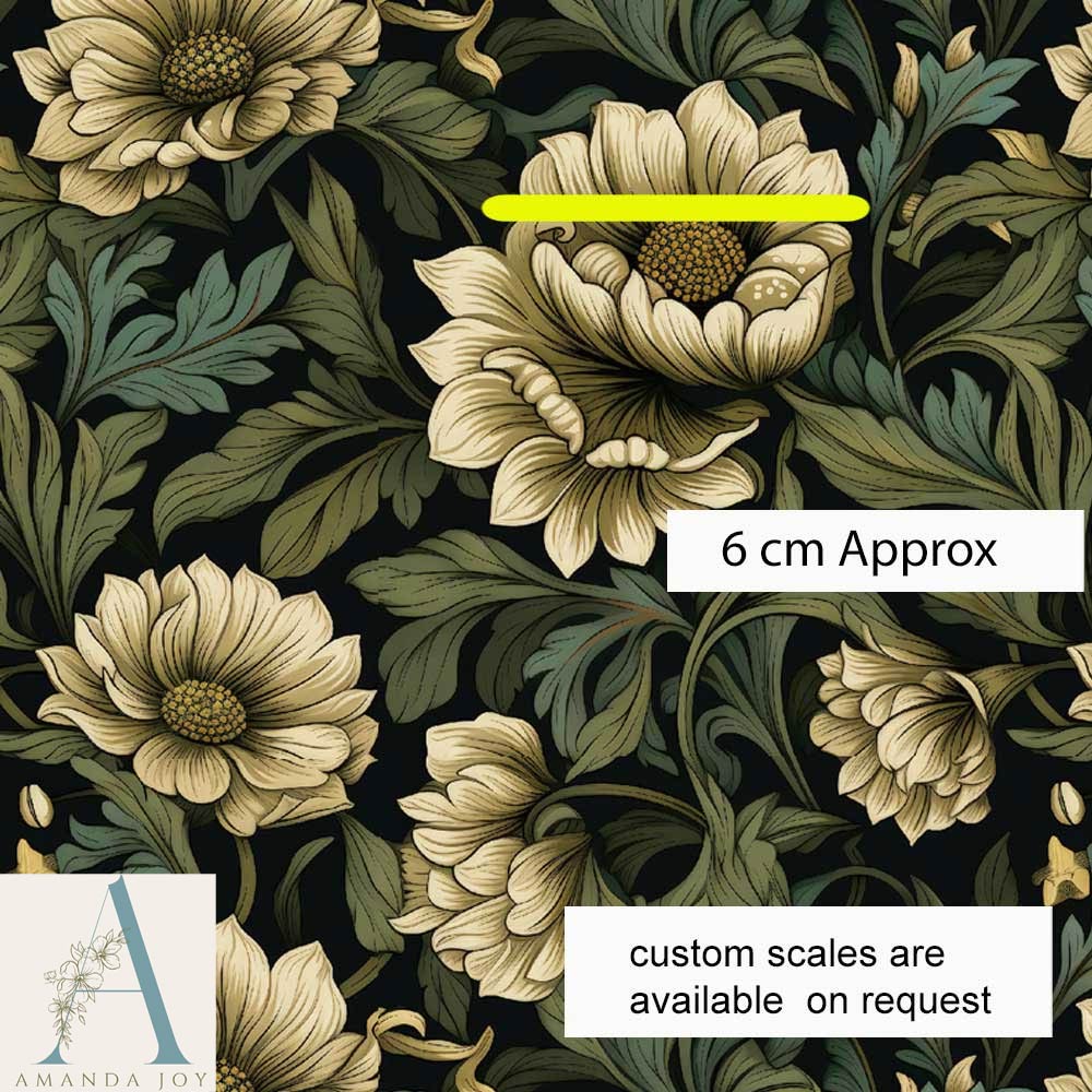 Victorian Era Vintage Floral Fabric