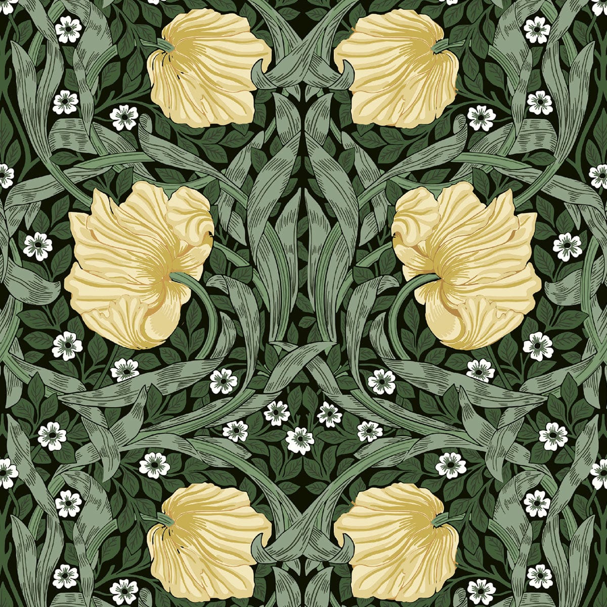 William Morris Pimpernel Honey & Sage Green