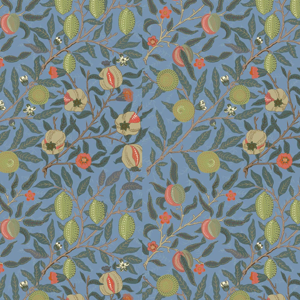 William Morris Pomegranate Fruit Blue