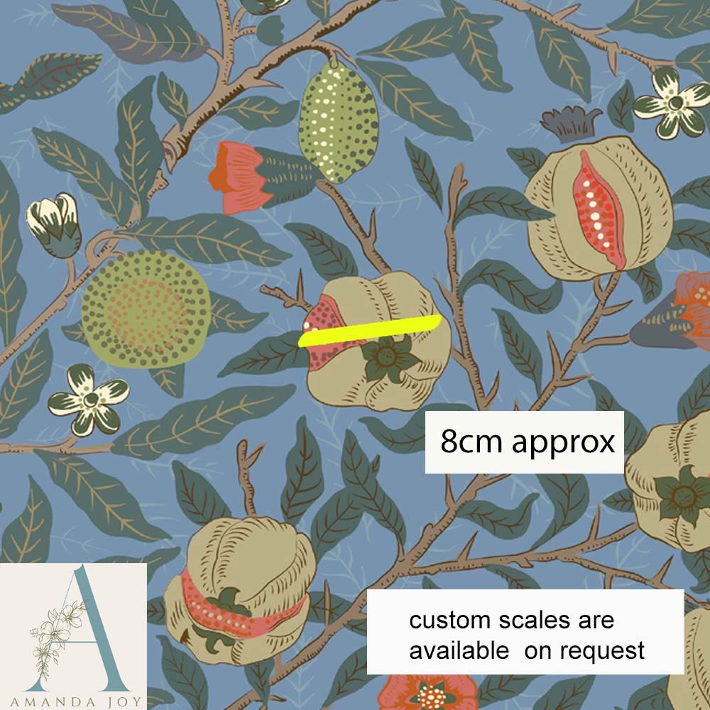 William Morris Pomegranate Fruit Blue