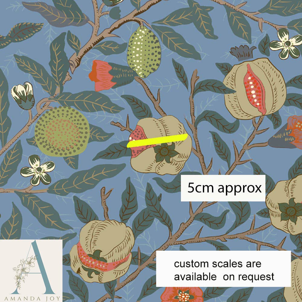 William Morris Pomegranate Fruit Blue
