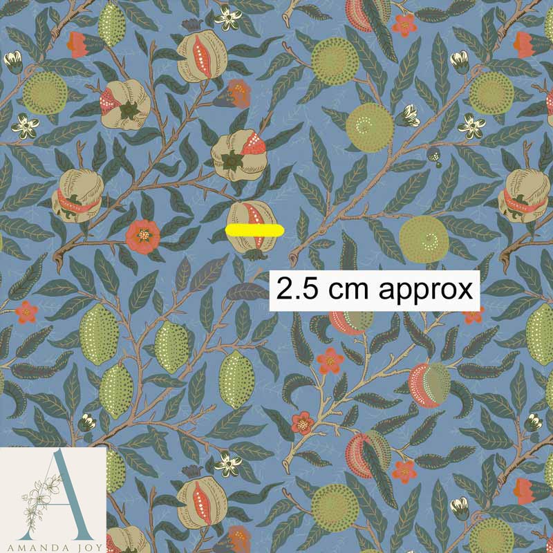 William Morris Pomegranate Fruit Blue