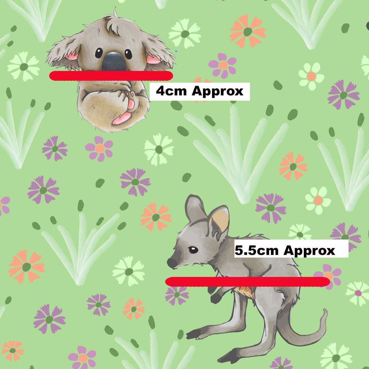 Joey Koala Garden Fabric Green