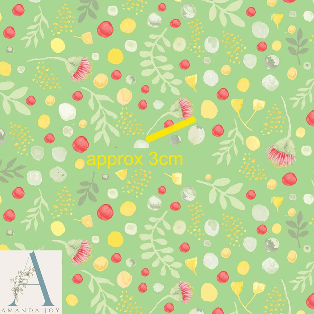 Blossoms and Berries Green