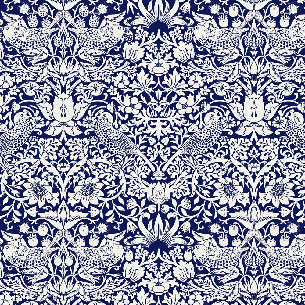 William Morris Strawberry Thief Blue & Antique White