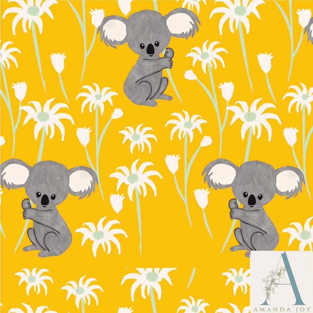 Sweet Koala on Yellow