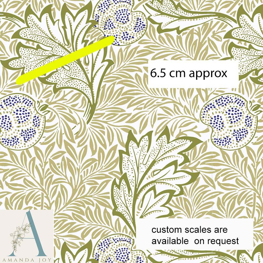 William Morris Apple Fabric in Oat