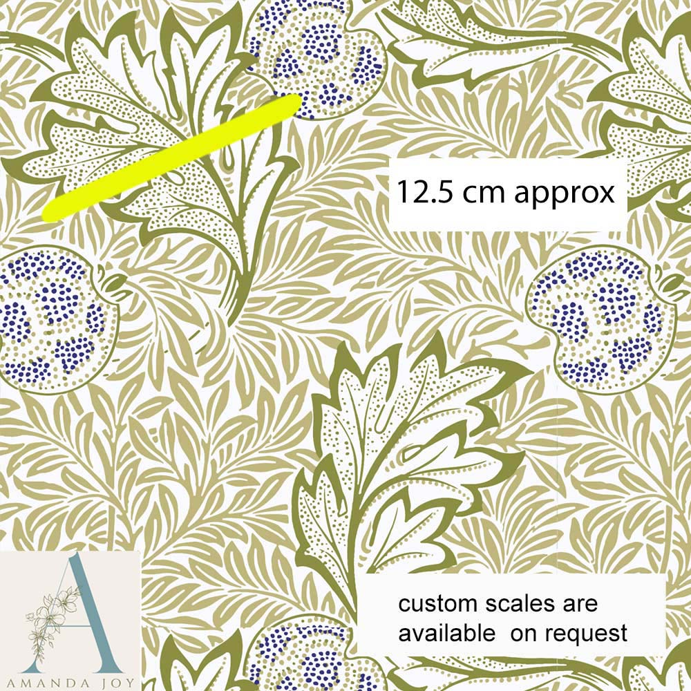 William Morris Apple Fabric in Oat