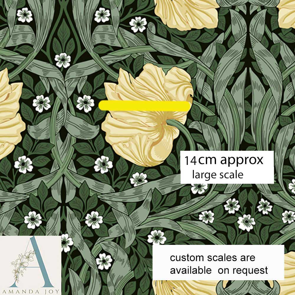 William Morris Pimpernel Honey & Sage Green