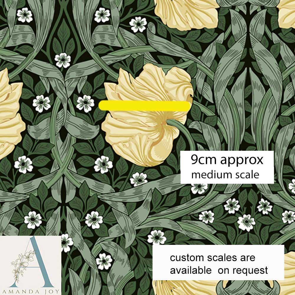 William Morris Pimpernel Honey & Sage Green