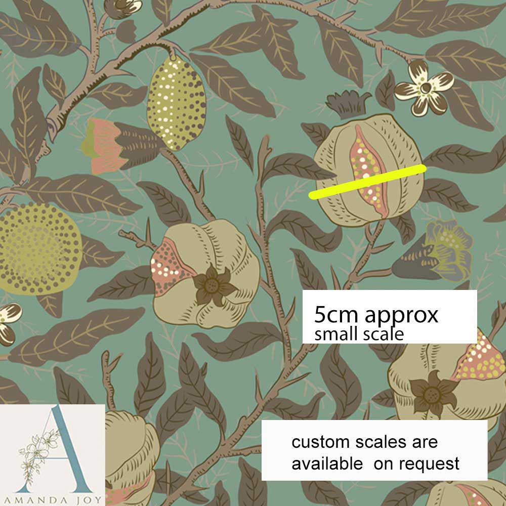 William Morris Pomegranate Fruit Green