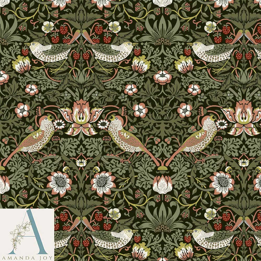William Morris Strawberry Thief Sage Green