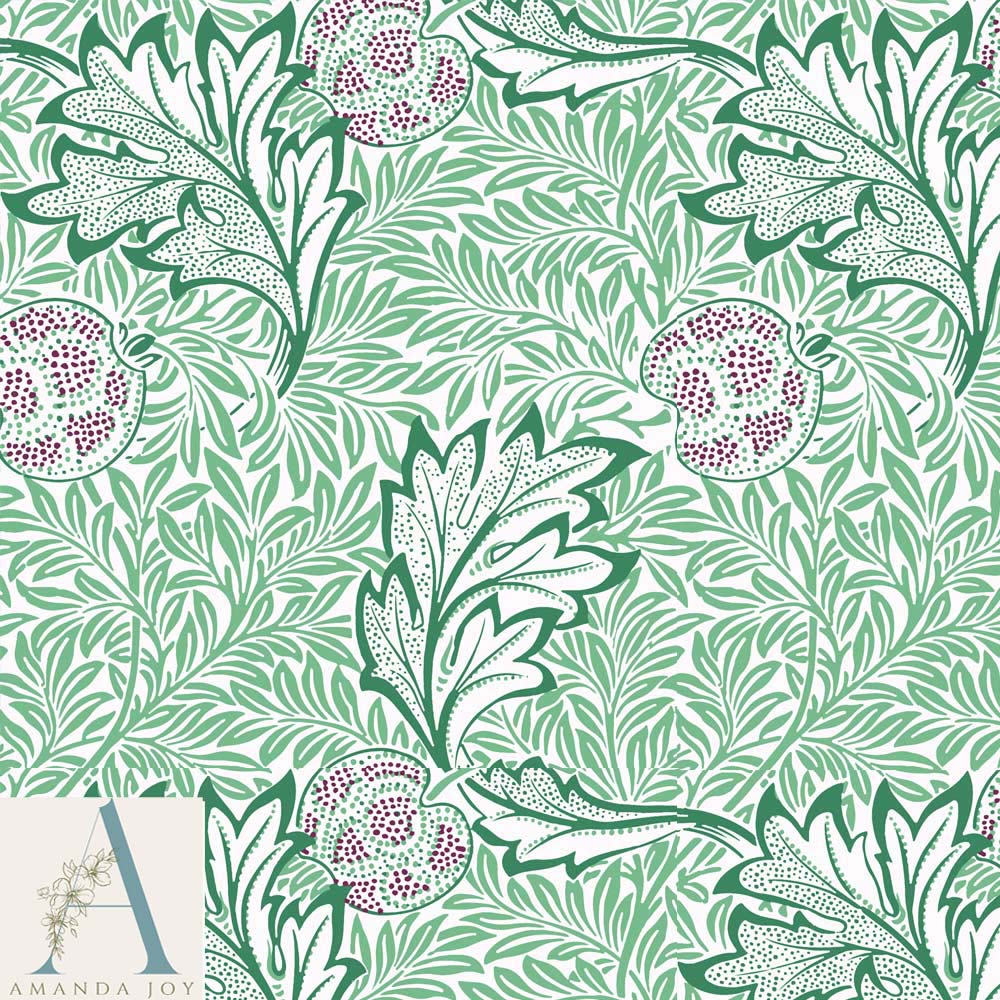 William Morris Apple Fabric Green