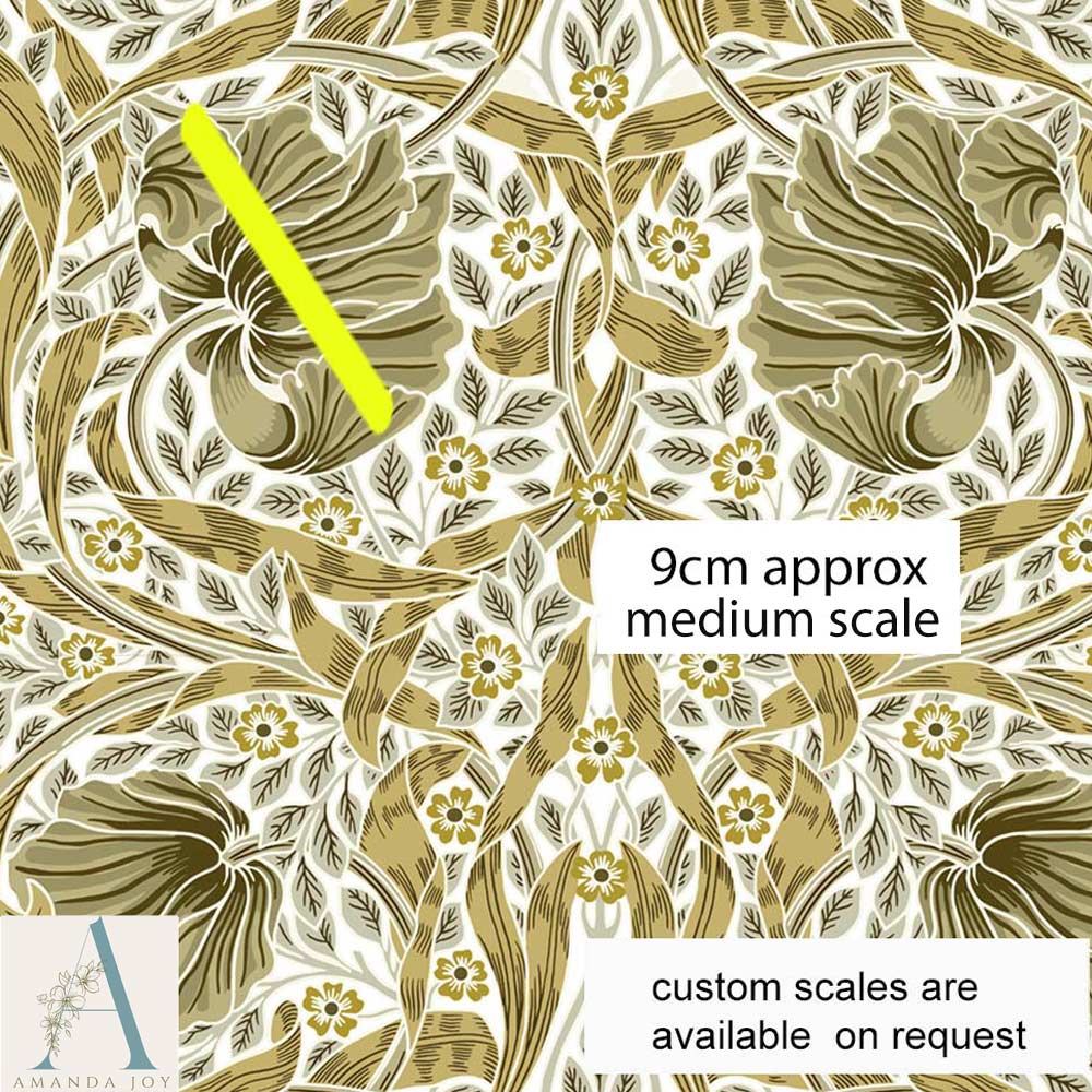 William Morris Pimpernel Fabric Cream & Gold