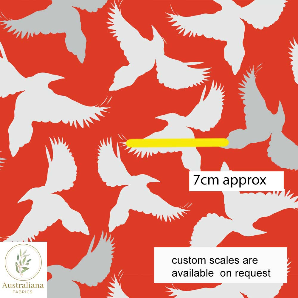 Amanda Joy Fabrics Fabric 1 Metre / Cotton Sateen / medium Bird Swoop Silhouette in Red