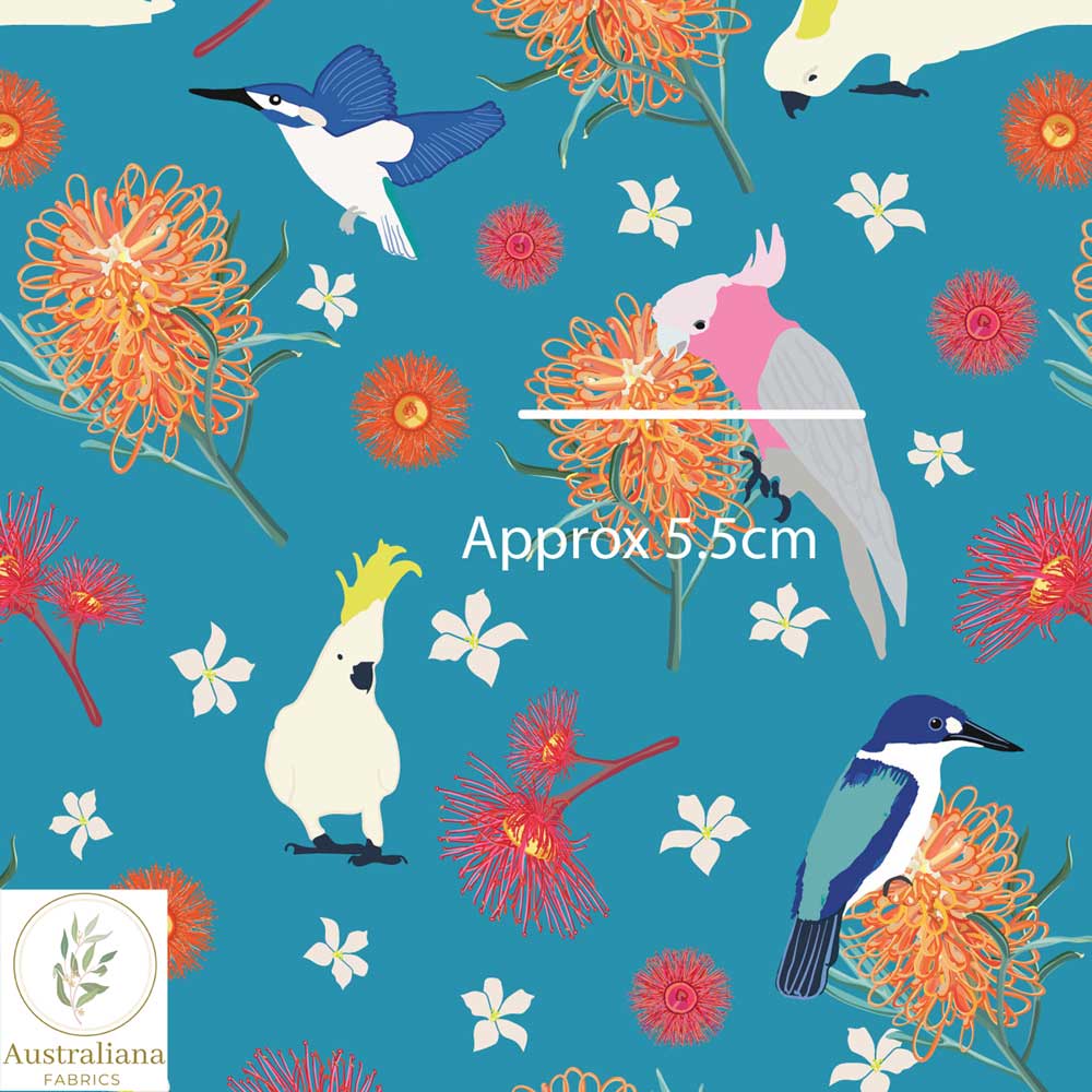 Amanda Joy Fabrics Fabric 1 Metre / Premium woven cotton sateen 150gsm Aussie Mixed Birds