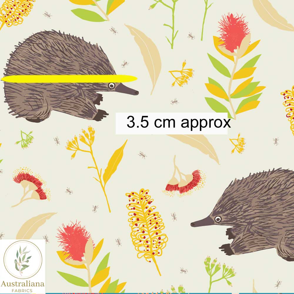 Amanda Joy Fabrics Fabric 1 Metre / Premium woven cotton sateen 150gsm Echidna Fabric Cream