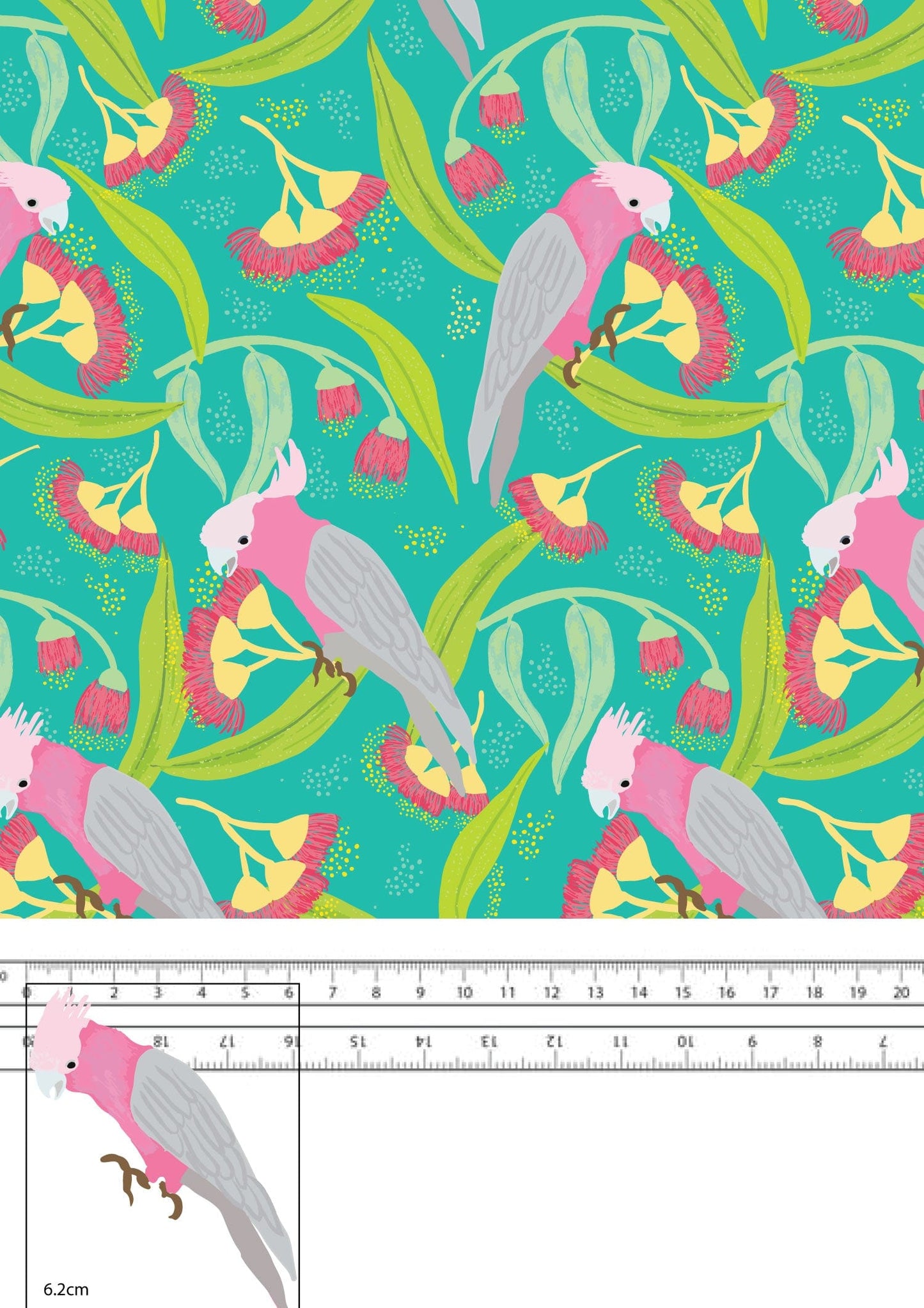 Amanda Joy Fabrics Fabric 1 Metre / Premium woven cotton sateen 150gsm Galah Fabric Green