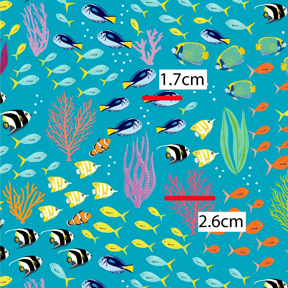 Amanda Joy Fabrics Fabric 1 Metre / Premium Woven Cotton sateen 150gsm Great Barrier Reef Fabric