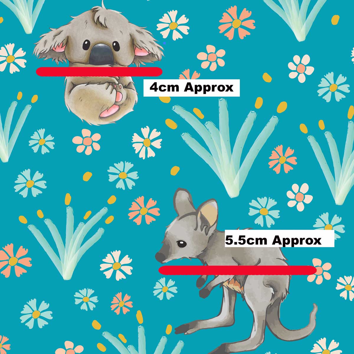 Amanda Joy Fabrics Fabric 1 Metre / Premium woven cotton sateen 150gsm Joey Koala Garden Fabric Blue
