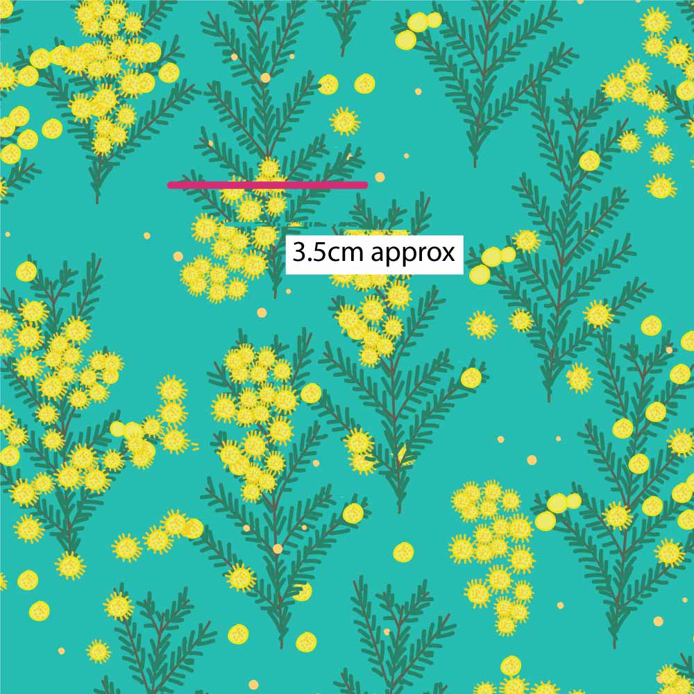 Amanda Joy Fabrics Fabric 1 Metre / Premium woven cotton sateen 150gsm Wattle Fabric Green