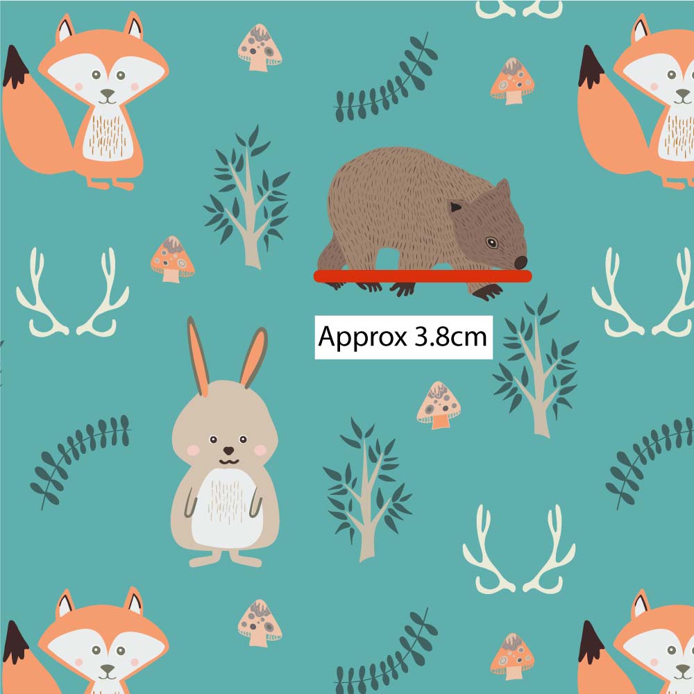 Amanda Joy Fabrics Fabric 1 Metre / Premium woven cotton sateen 150gsm Woodlands Wombat~ Australian made