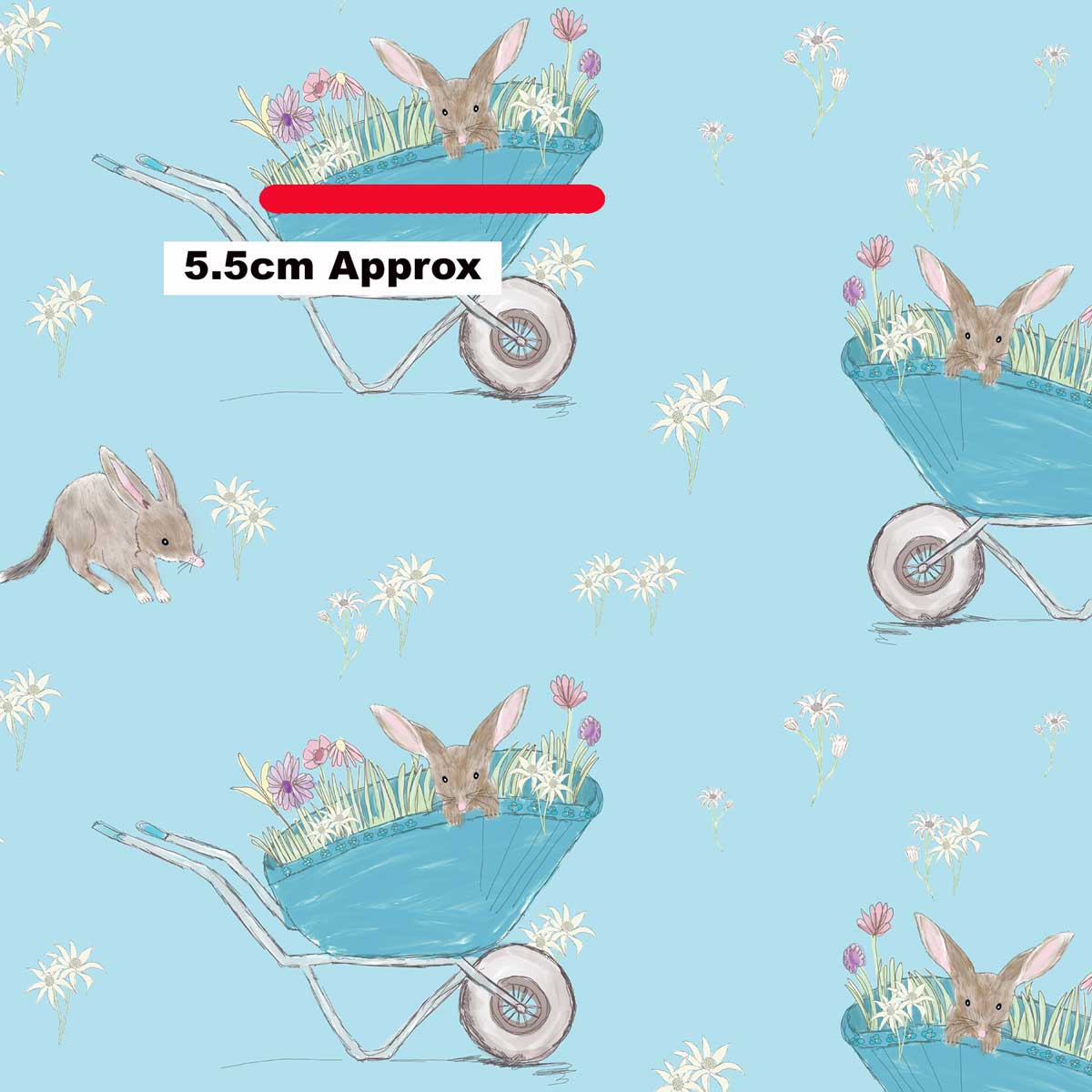 Amanda Joy Fabrics Fabric Bilby Barrows Blue