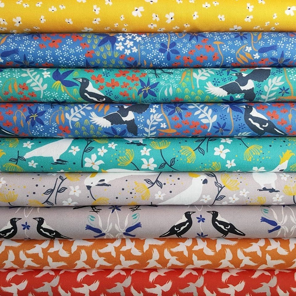 Amanda Joy Fabrics Fabric Bird Swoop Silhouette in Red