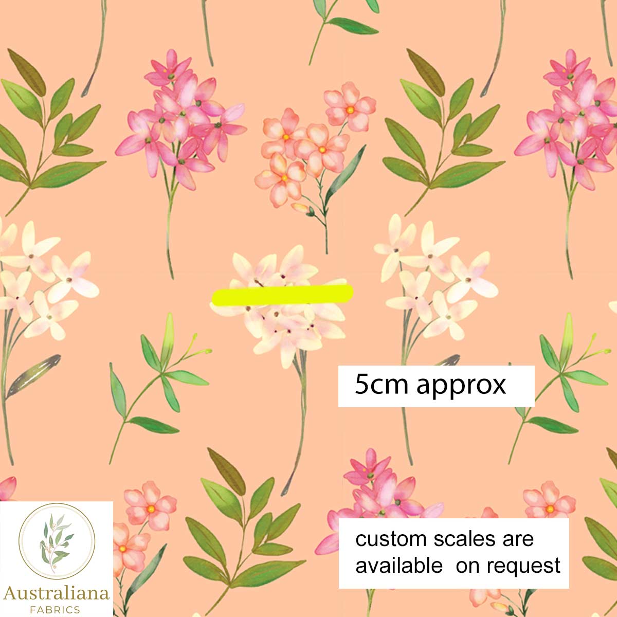 Amanda Joy Fabrics Fabric Floral Song Peach Fuzz