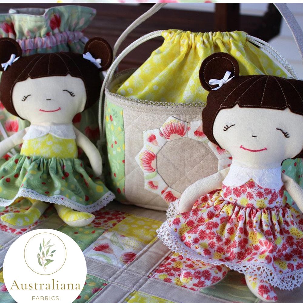Amanda Joy Fabrics Fabric Premium Quality Woven Cotton sateen 150gsm / 1 Metre Little Wattle Yellow