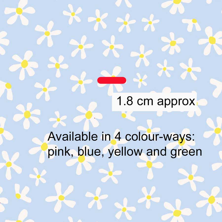 Amanda Joy Fabrics Fabric Premium Woven Cotton sateen 150gsm / 1 Metre Daisy on Green