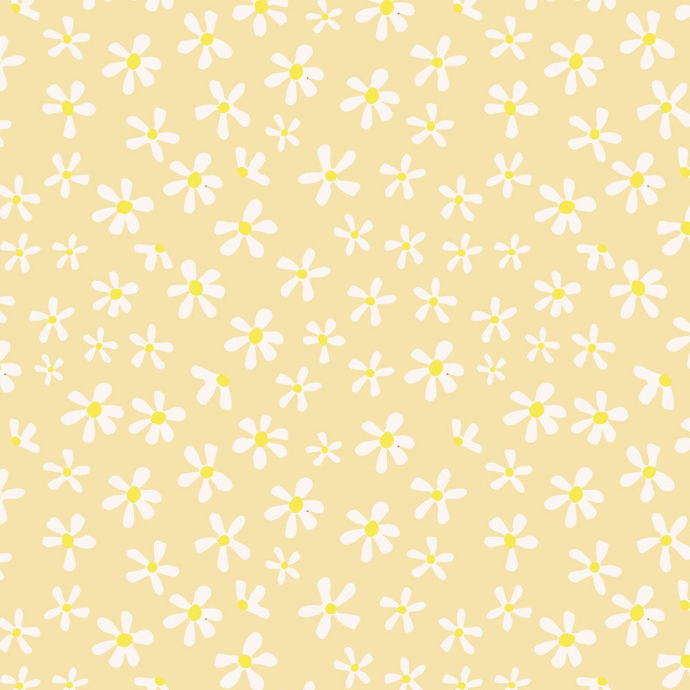 Amanda Joy Fabrics Fabric Premium Woven Cotton sateen 150gsm / 1 Metre Daisy on yellow