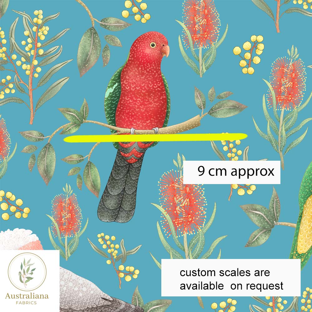 Amanda Joy Fabrics Fabric Rainbow Lorikeet, King Parrot & Galah - Interiors & Upholstery