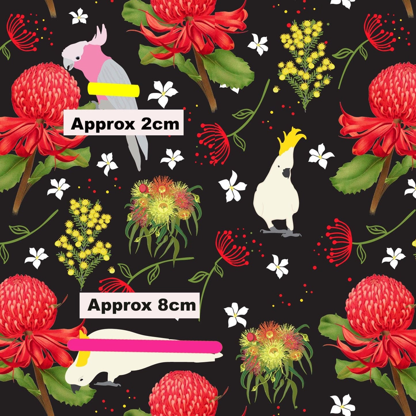 Amanda Joy Fabrics Fabric Roll 1 Metre / Premium woven cotton sateen 150gsm Wild Australian Birds Fabric