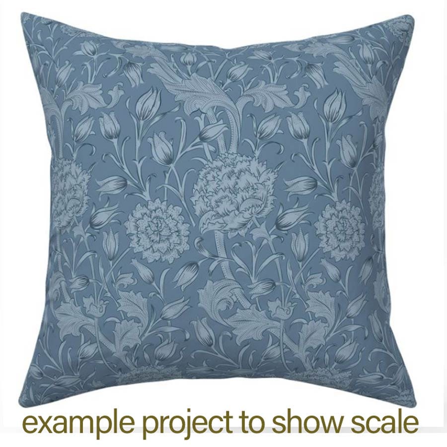 Amanda Joy Fabrics Fabric William Morris Wild Tulips Blue Drapery