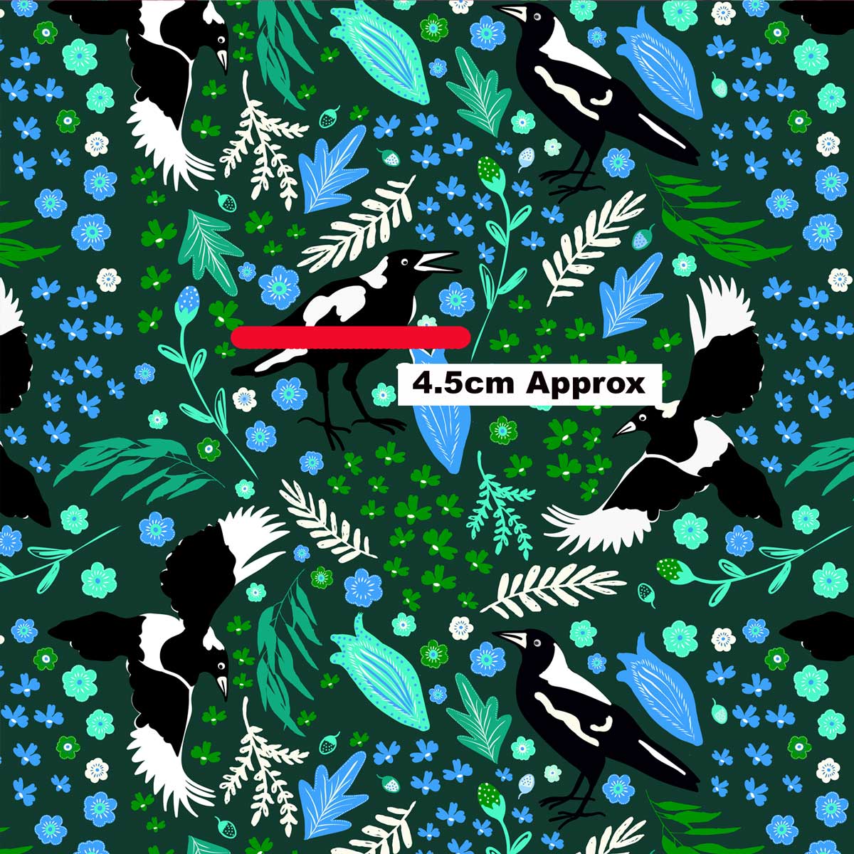 Magpie Folk Story Fabric Green
