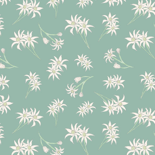 Flannel Flowers on Green