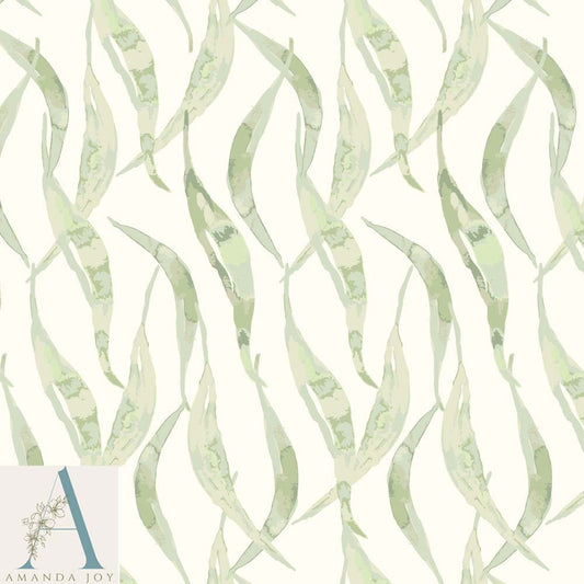 Eucalyptus Leaves Cream & Green
