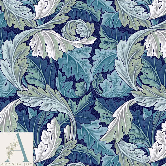 William Morris Acanthus Leaves Blue