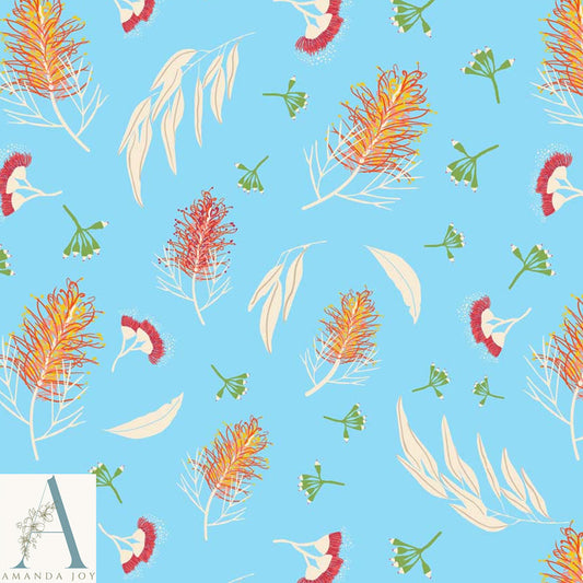 Grevilleas & Gum Nuts Blue