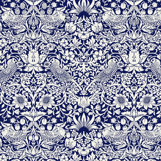 William Morris Strawberry Thief Blue & Antique White