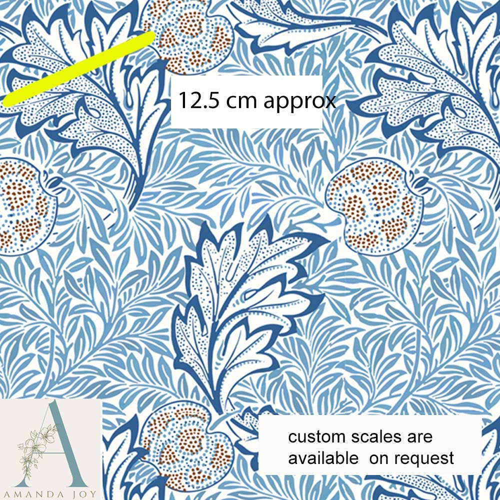 William Morris Apple Fabric Blue