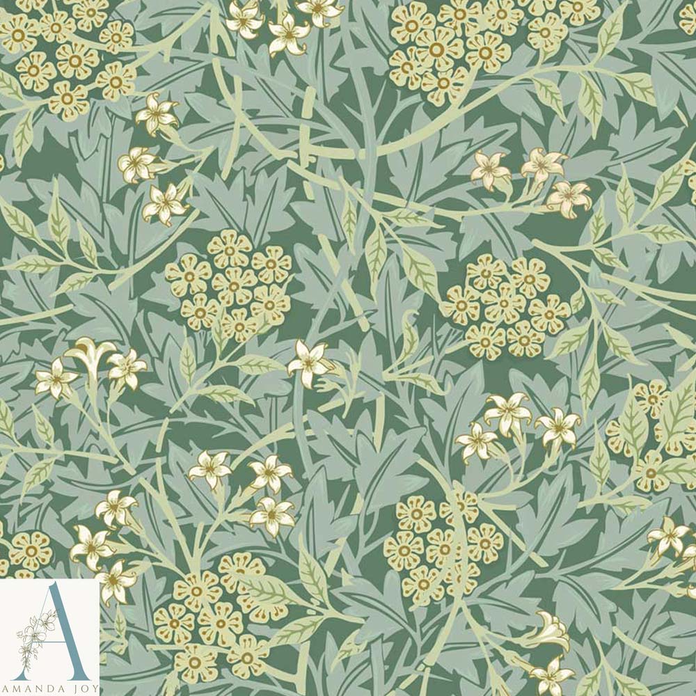 William Morris Jasmine Sage Traditional