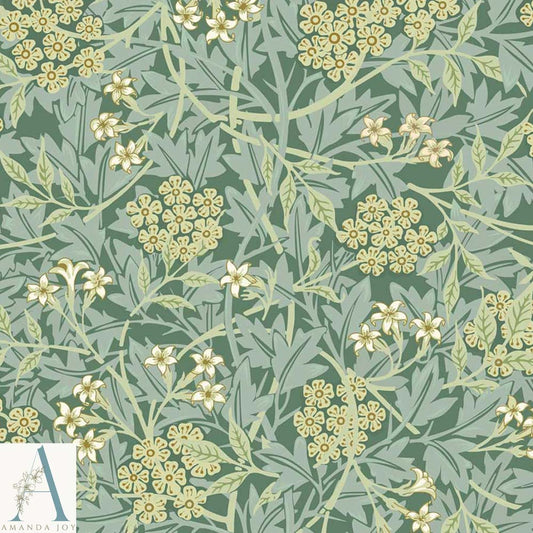 William Morris Jasmine Sage Traditional