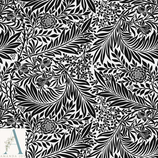 William Morris Larkspur Black & White