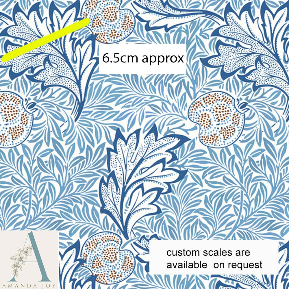William Morris Apple Fabric Blue