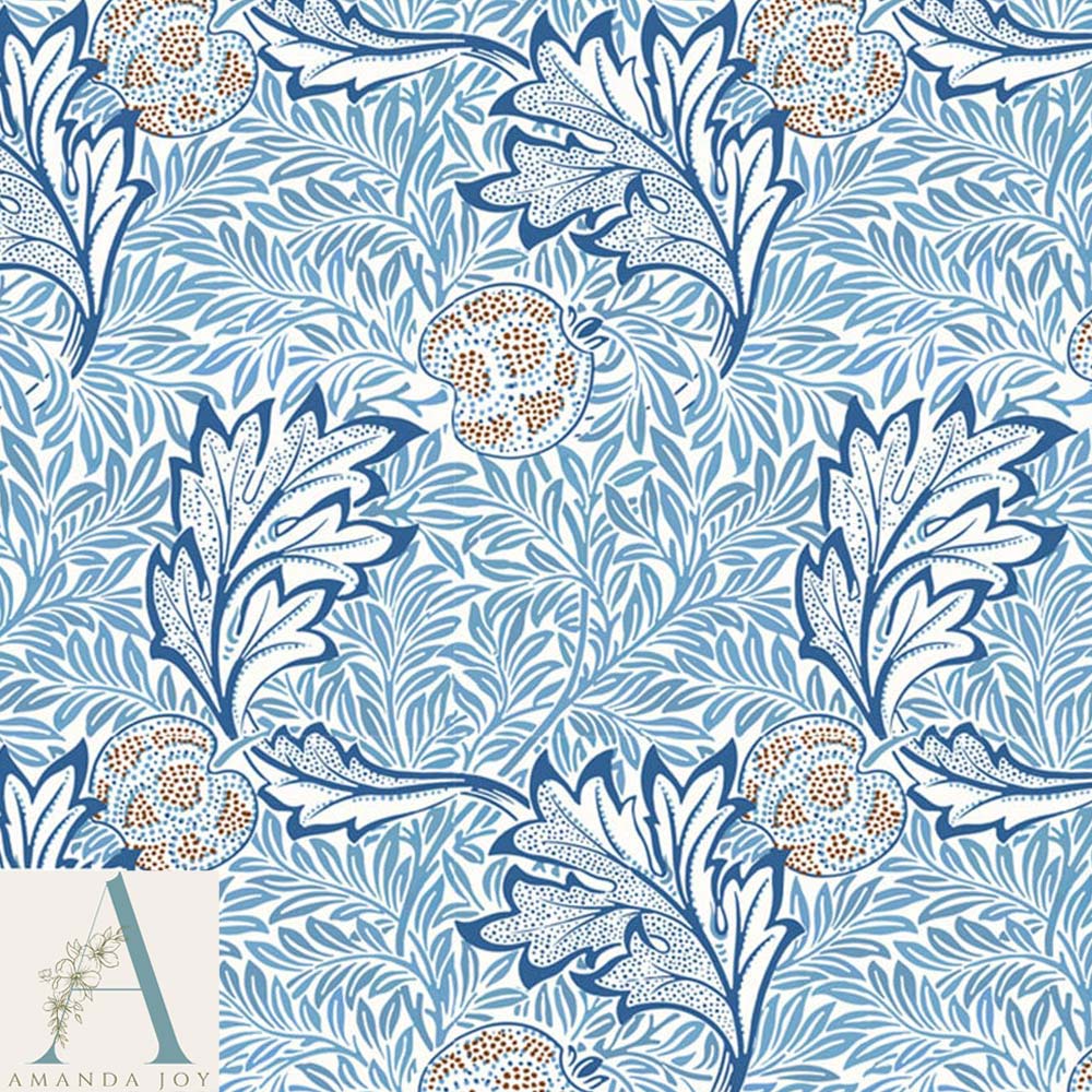 William Morris Apple Fabric Blue